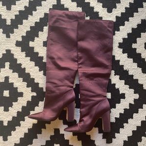 Burgundy OTK boots from Zara barely worn